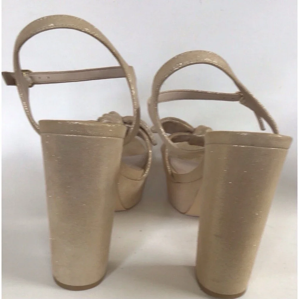 NEW STUART WEITZMAN Bandeau 130 Platform Sandal, Shimmering Gold (Size 11.5 B)